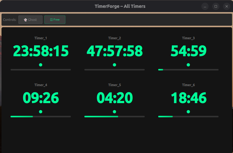 TimerForge Grid View