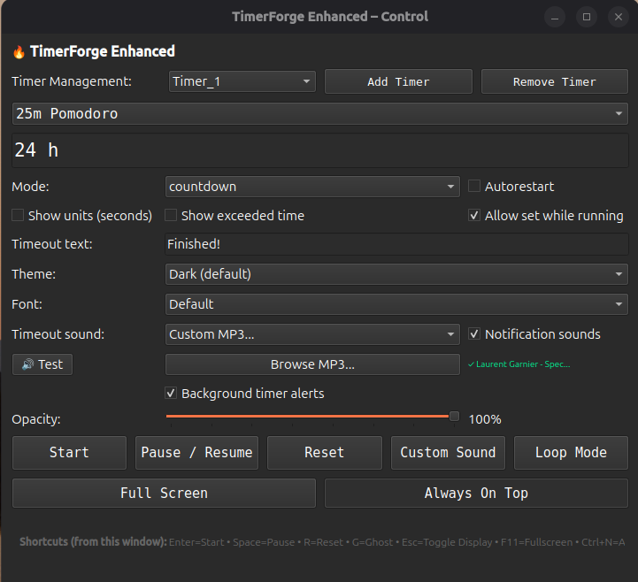 TimerForge Settings